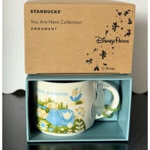 Starbucks Disney Parks Magic Kingdom You Are Here Mini Mug 2oz Ornament WDW 2017